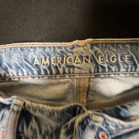 AMERICAN EAGLE HIGH WAISTED BAGGY WIDE-LEG JEANS PAINTED GRADUATION 2025 SIZE 0 - Picture 13 of 14